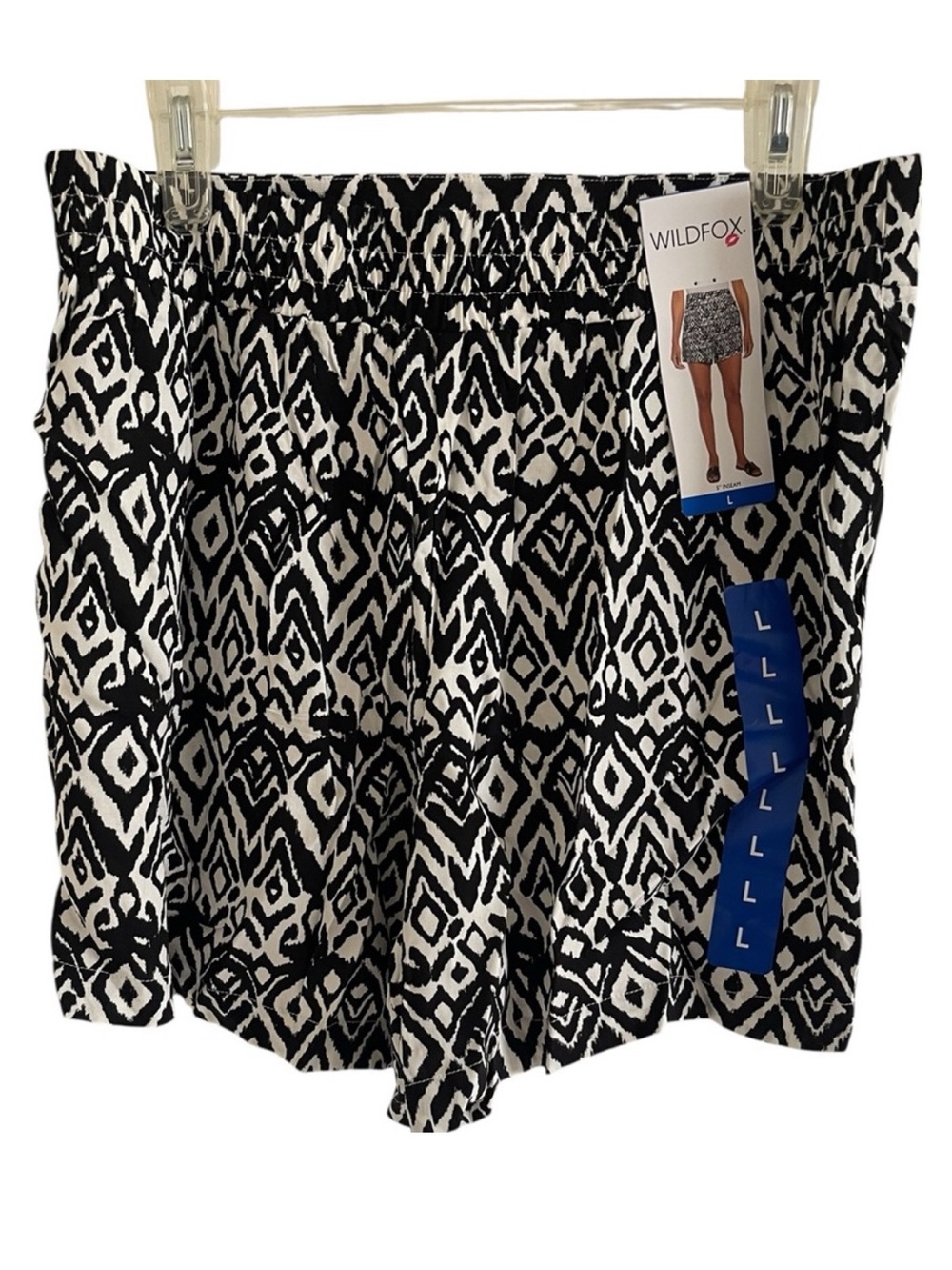Wildfox
Wildfox Geometric Print Black & White Pull On Shorts Size Large